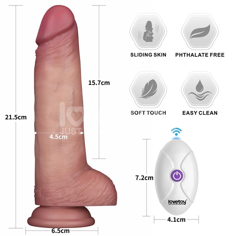 Dildo con Vibracion Piel Deslizante Silicona Dual Layer 85