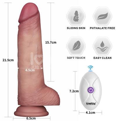 Dildo con Vibracion Piel Deslizante Silicona Dual Layer 85
