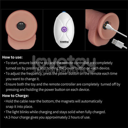 Dildo con Vibracion Piel Deslizante Silicona Dual Layer 85