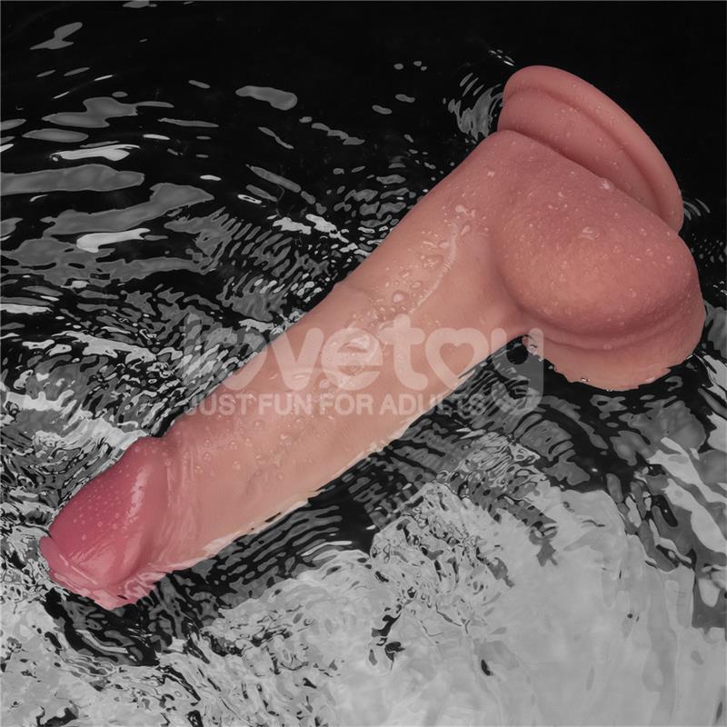 Dildo con Vibracion Piel Deslizante Silicona Dual Layer 8