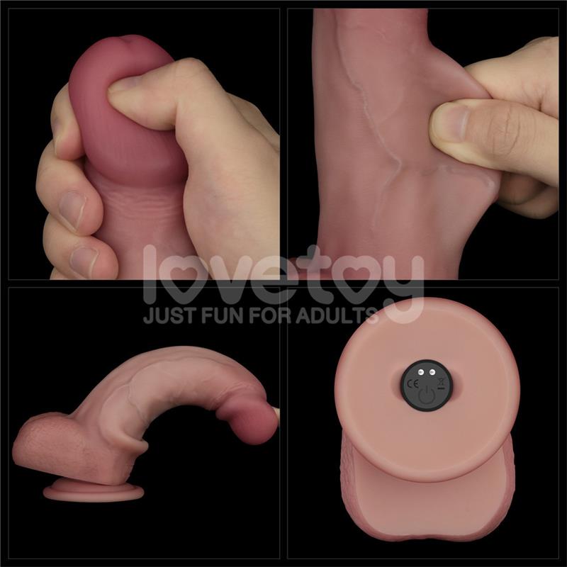 Dildo con Vibracion Piel Deslizante Silicona Dual Layer 8