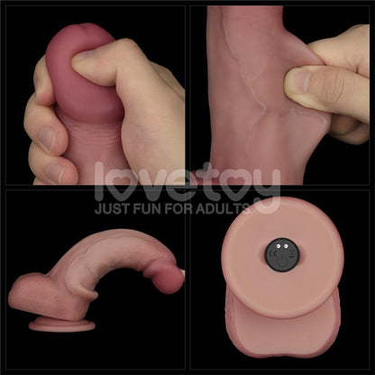Dildo con Vibracion Piel Deslizante Silicona Dual Layer 8