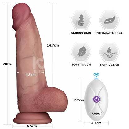 Dildo con Vibracion Piel Deslizante Silicona Dual Layer 8