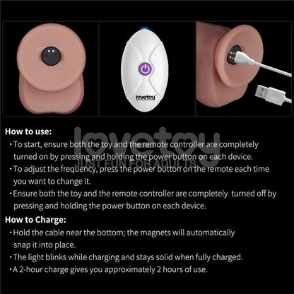 Dildo con Vibracion Piel Deslizante Silicona Dual Layer 8