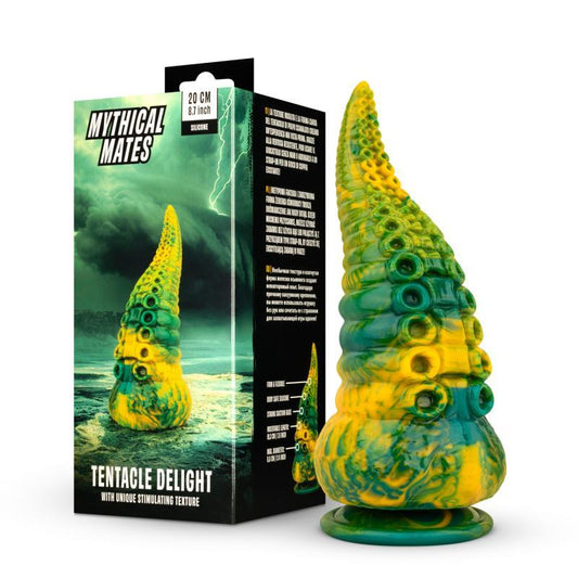 Dildo Tentacle Delight Verde y Amarillo 224 cm 88