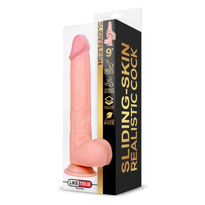 Slidy Dildo Realista Dual Layer Retractil y Orientable 9