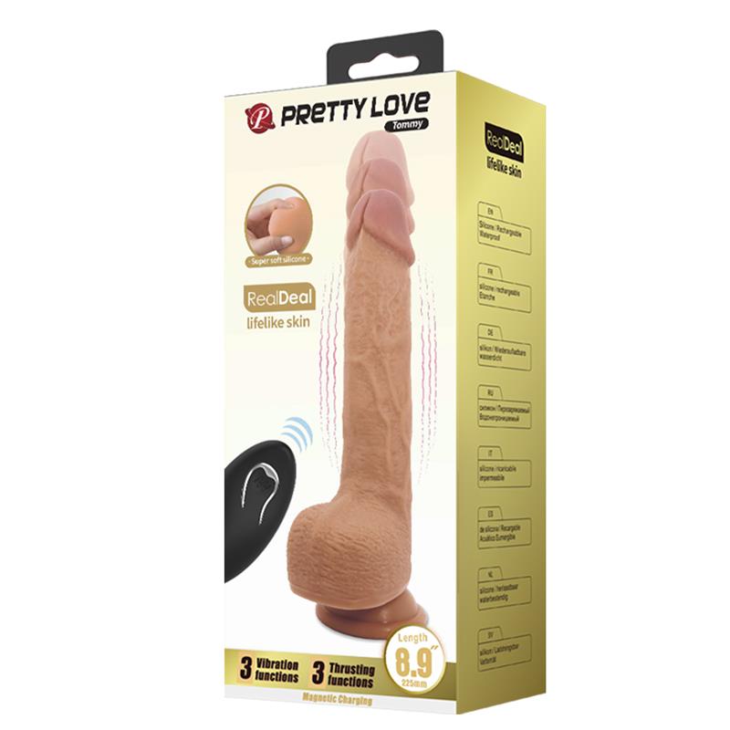 Tommy Dildo Realista con Vibracion y Thrusting con Contorl Remoto