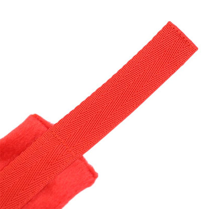 Esposas de Tela con Velcro para Munecas con Pelo Largo Rojo