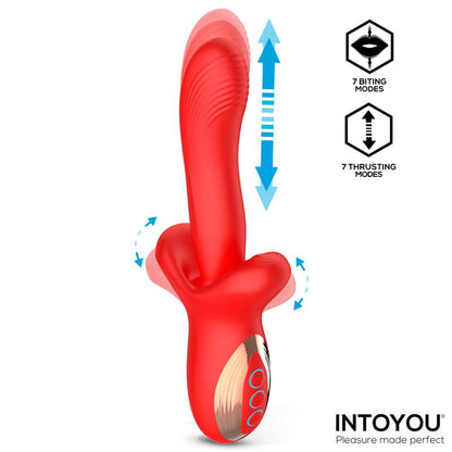 Vyron Vibrador con Thrusting y Biting Mordisqueo