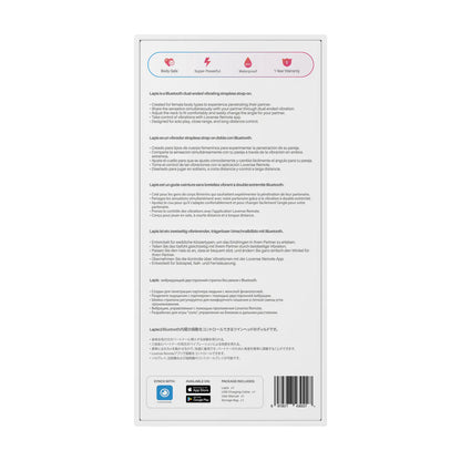 Lapis - Consolador vibrador de doble extremo sin tirantes, controlado por app - Rojo