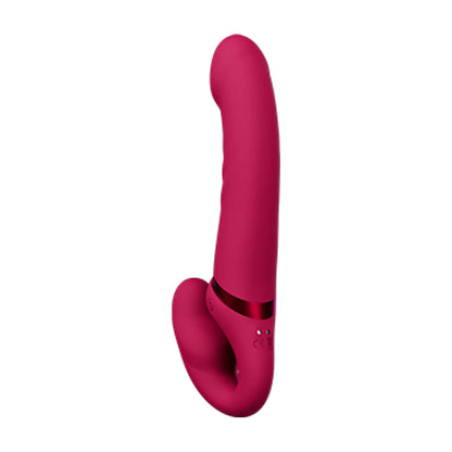 Lapis - Consolador vibrador de doble extremo sin tirantes, controlado por app - Rojo