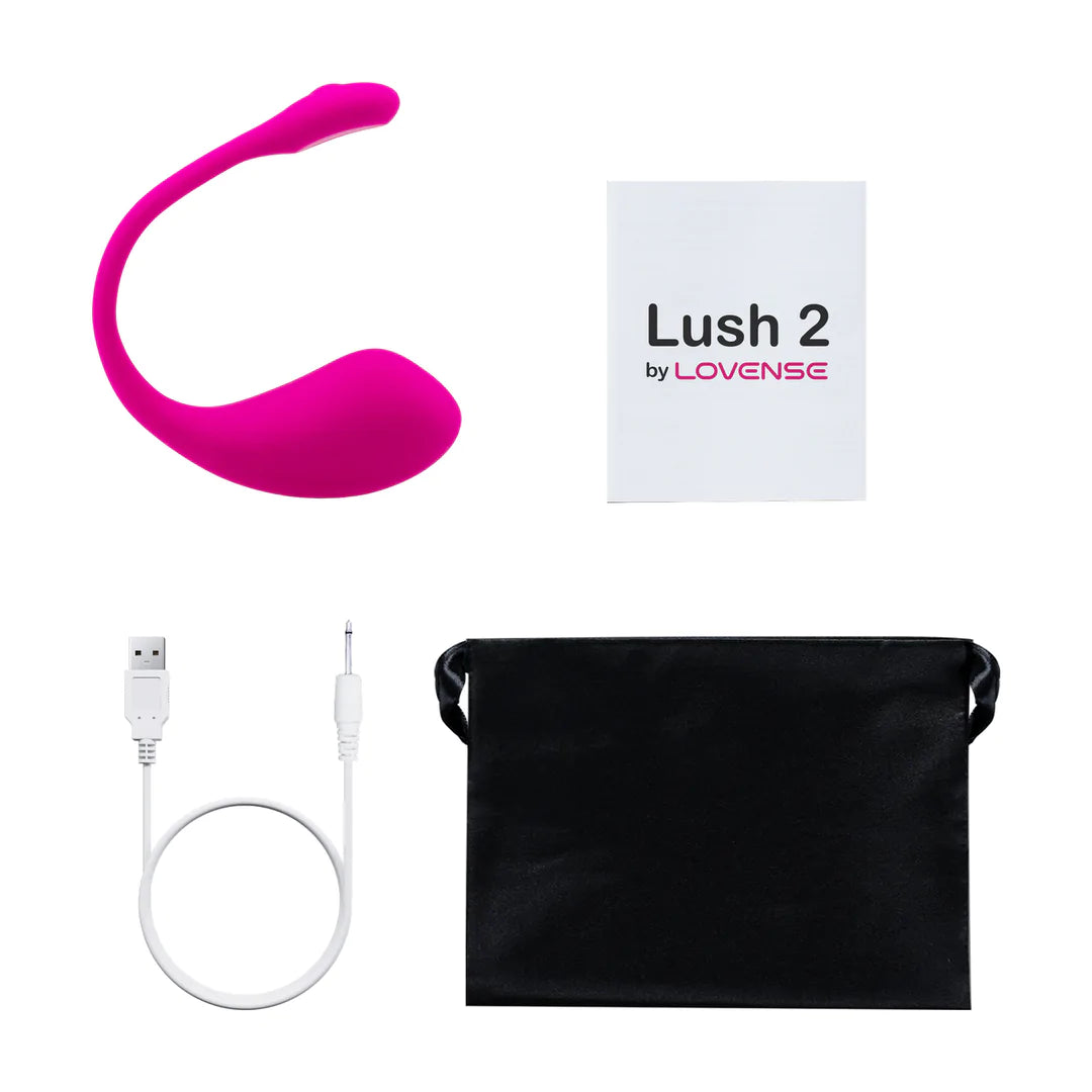 Lush 2 - Potente huevo vibrador para el punto G y P, portátil y controlado por app - Rosa