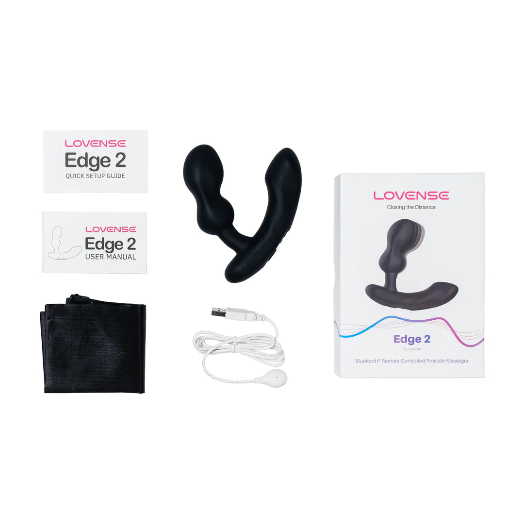 Edge 2 - Masajeador de próstata ajustable con motor dual y control por aplicación - Negro