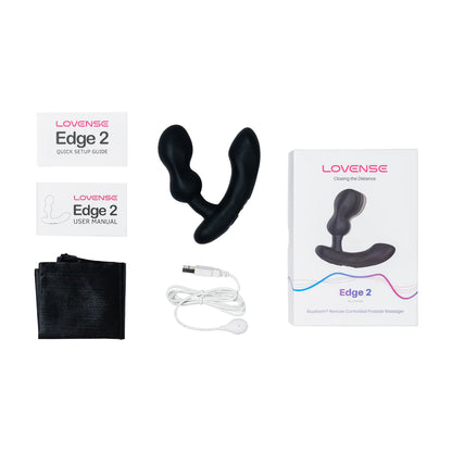 Edge 2 - Masajeador de próstata ajustable con motor dual y control por aplicación - Negro
