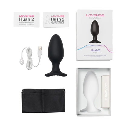 Hush 2 - Plug vibrador controlado por app - 5,7 cm - Negro