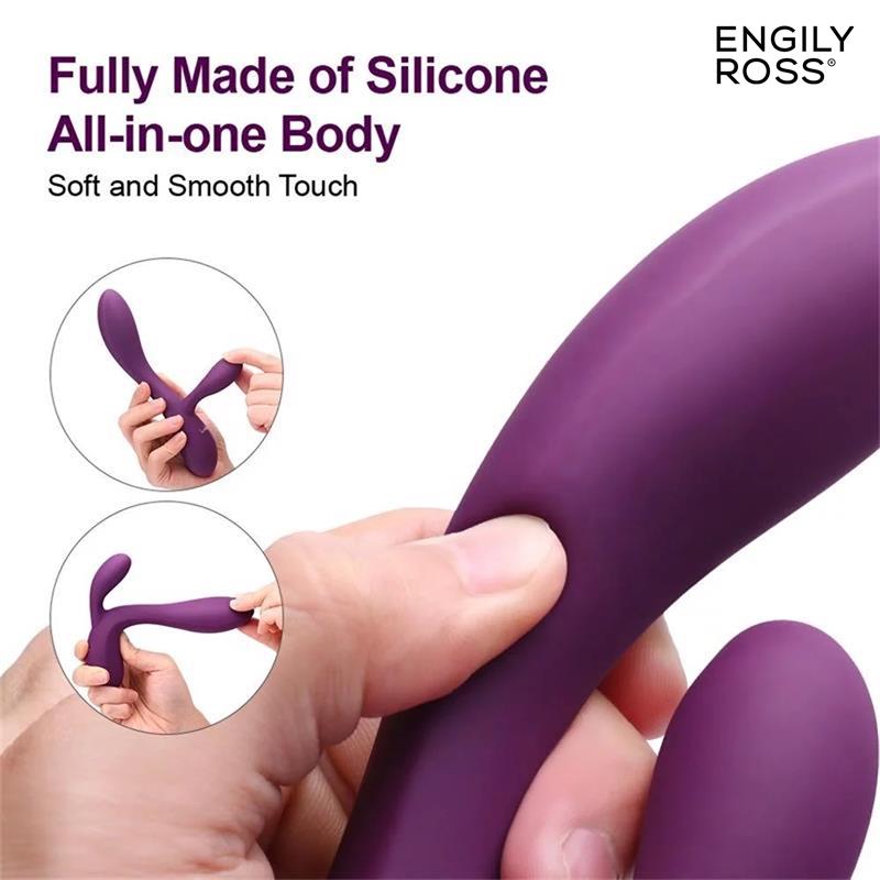 Bacall 30 Vibrador Silicona Liquida Inyectada Doble Motor USB Purpura