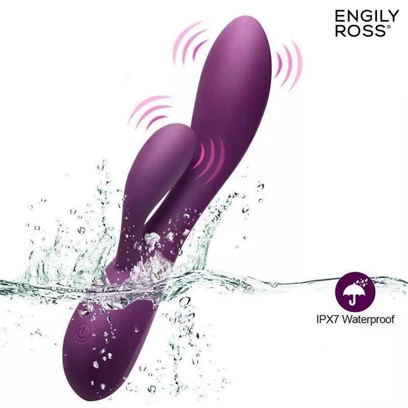 Bacall 30 Vibrador Silicona Liquida Inyectada Doble Motor USB Purpura