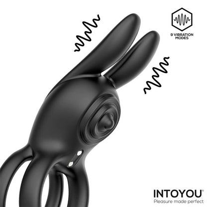 Konny Anillo Vibrador Doble con Conejito y Control Remoto