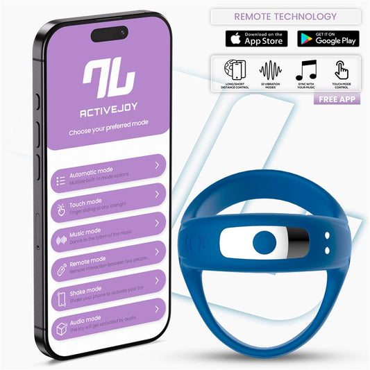 Rank Anillo Vibrador con App Azul