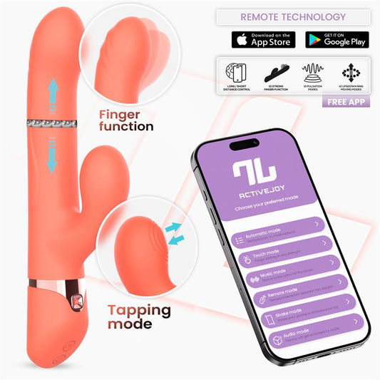 Mindy Vibrador con Anillo de Bolas Up and Down Finger y Pulsacion con APP