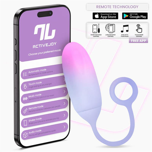 Huevo Silicona Doble Capa con APP Rosa Azul