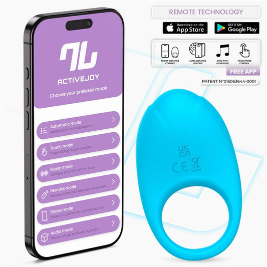 Ringo Anillo Vibrador con APP Unibody Azul