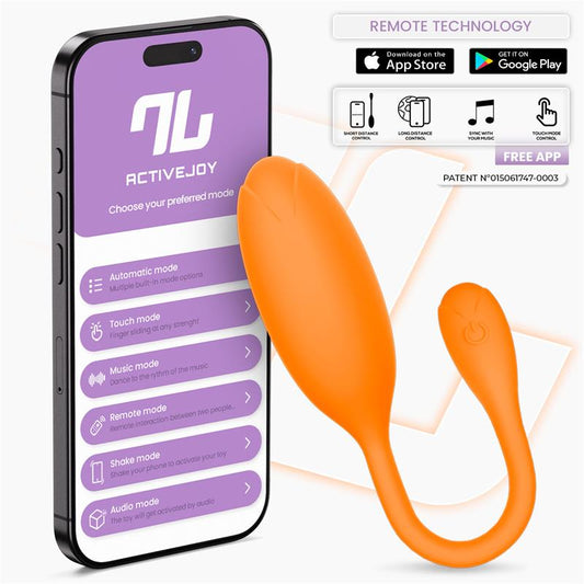 Logan Huevo Vibrador con APP Silicona Unibody Naranja