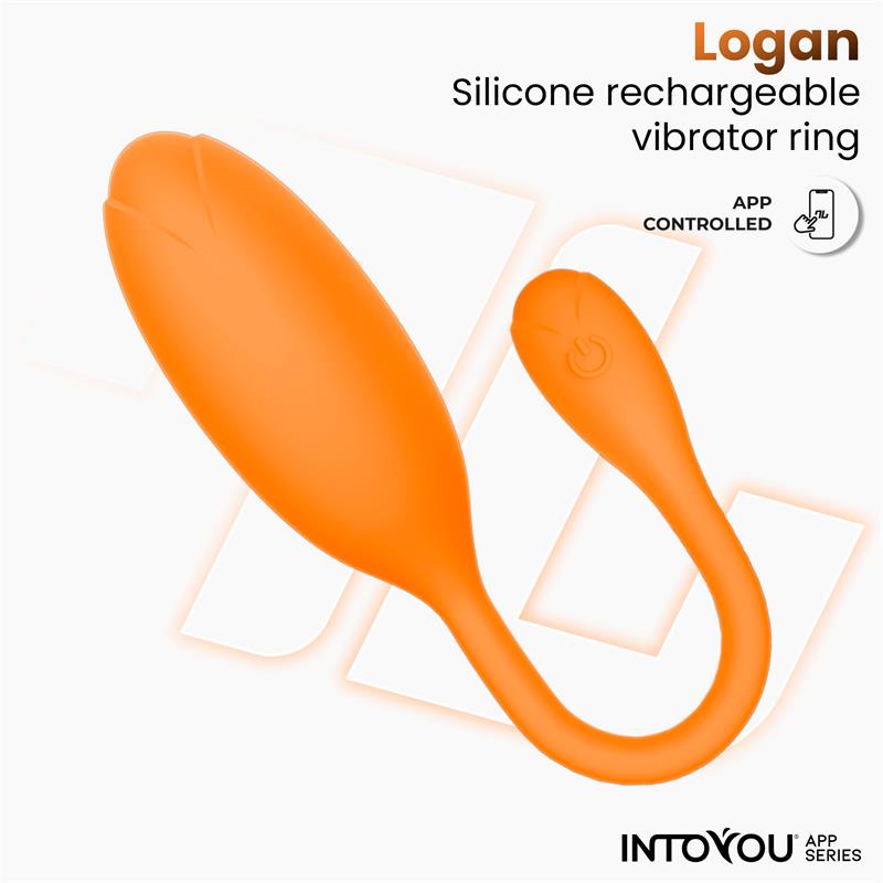Logan Huevo Vibrador con APP Silicona Unibody Naranja