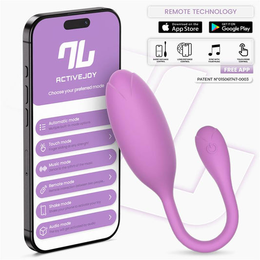 Logan Huevo Vibrador con APP Silicona Unibody Purpura