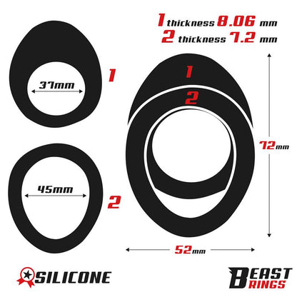 Anillo Doble para el Pene 37 45 mm