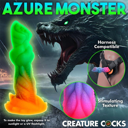 Aqua Cock Dildo Brilla en la Oscuridad Silicona