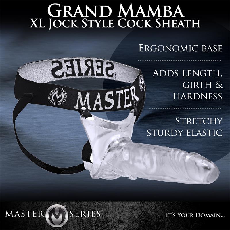 Grand Mamba XL Suspensorio con Dildo Hueco Transparente