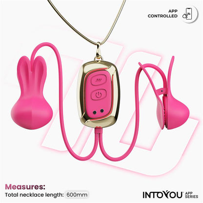 Tickly Pinzas para Pezones con Vibracion Control y Collar con APP