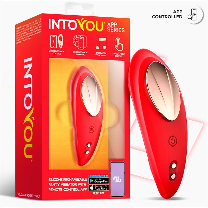 Vibrador de Braguita con APP Silicona Rojo