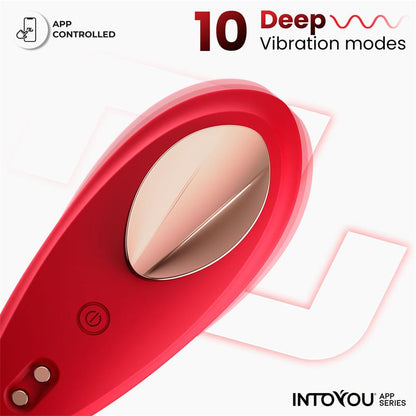 Vibrador de Braguita con APP Silicona Rojo