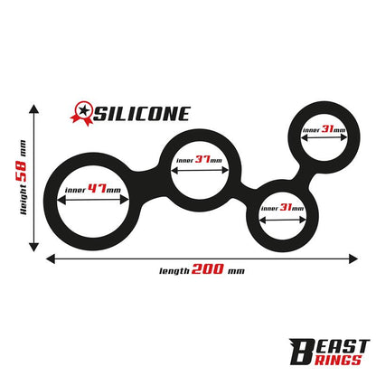 Multi Anillo para el Pene Silicona 47 mm