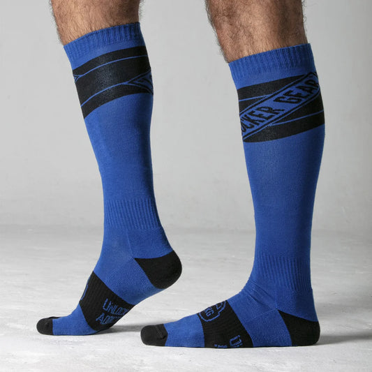Calcetines deportivos altos azul/negro talla unica