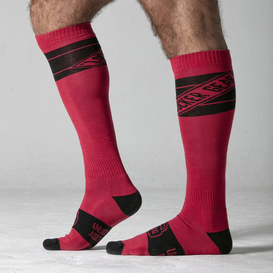 Calcetines deportivos altos rojo/negro talla unica