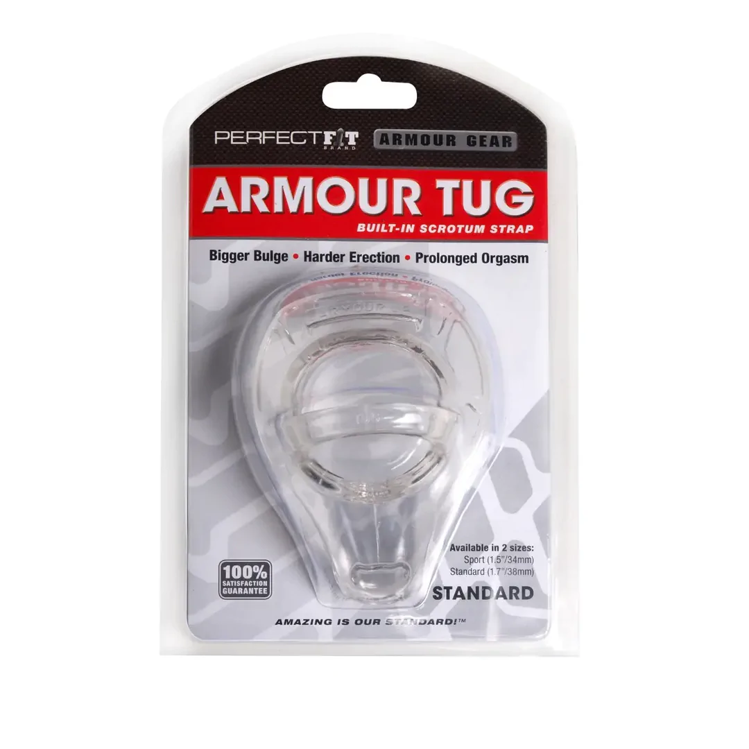 Cockring with Ball Strap - Armor Tug transparente