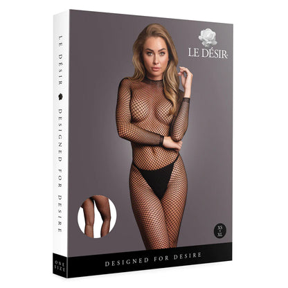 Bodystocking Fishnet Structure - Open/Turtle - One Size - Black