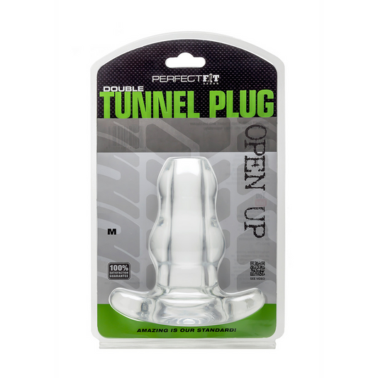 Túnel doble - Plug anal hueco - M Transparente