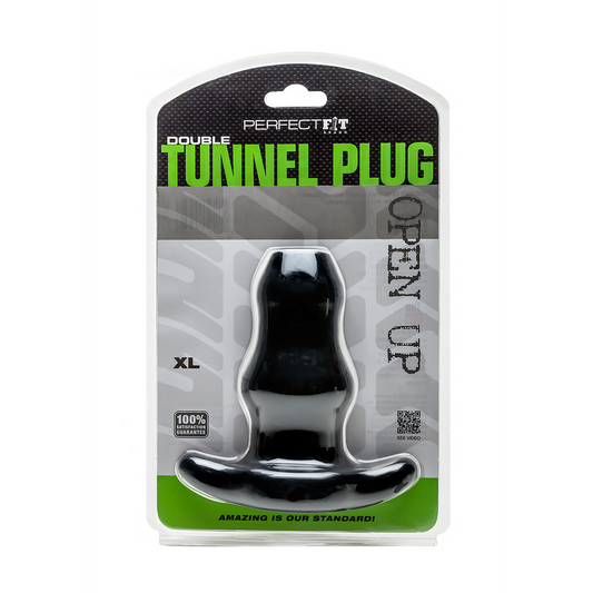 Túnel doble - Plug anal hueco - XL Negro