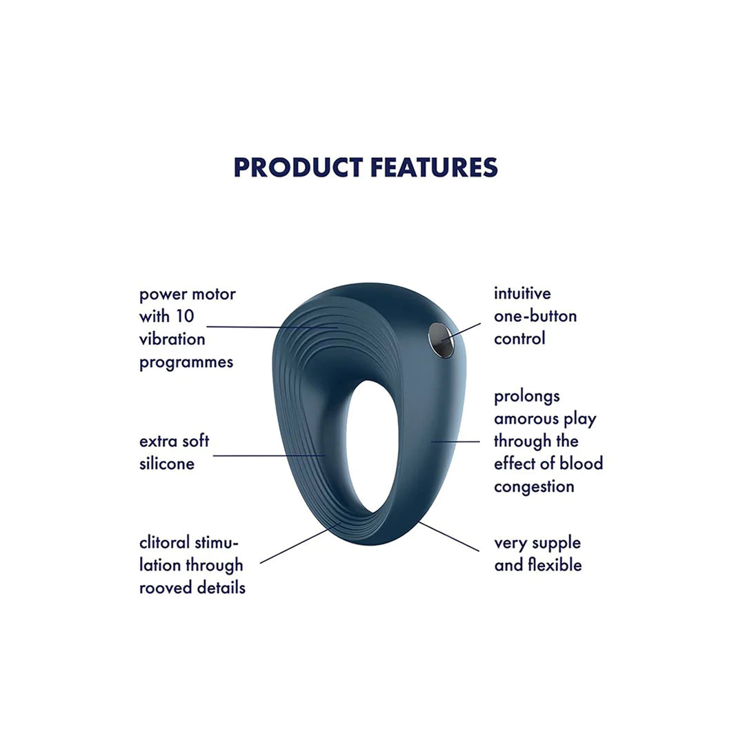 Anillo Vibrador para el Pene Azul Oscuro