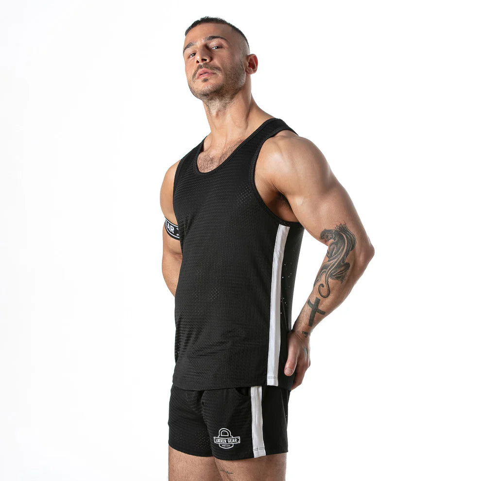 Camiseta tirantes SPORT MESH Negra/blanca L