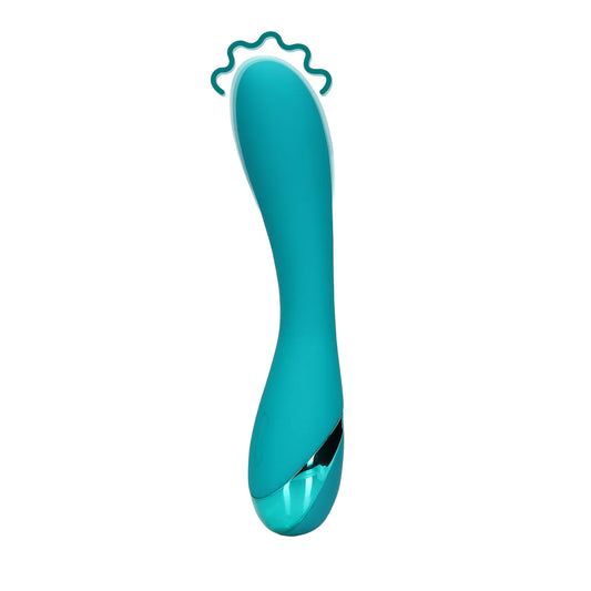 Vibrador de silicona suave para el punto G - Azul turquesa