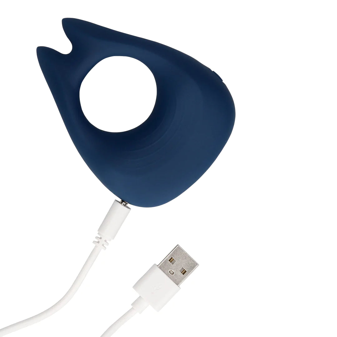 Cockring vibrador para el pene puntiagudo - Azul Baltico