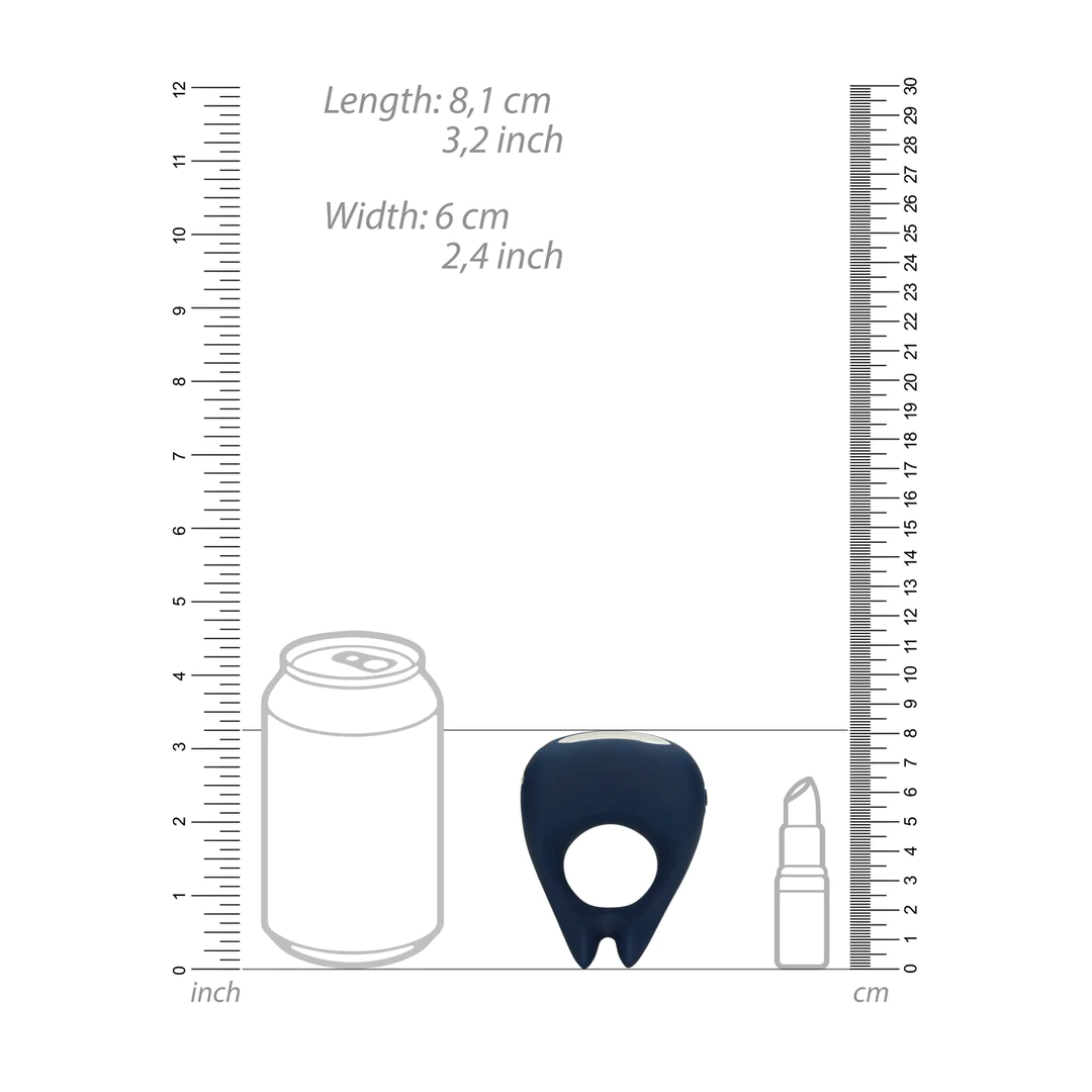 Cockring vibrador para el pene puntiagudo - Azul Baltico