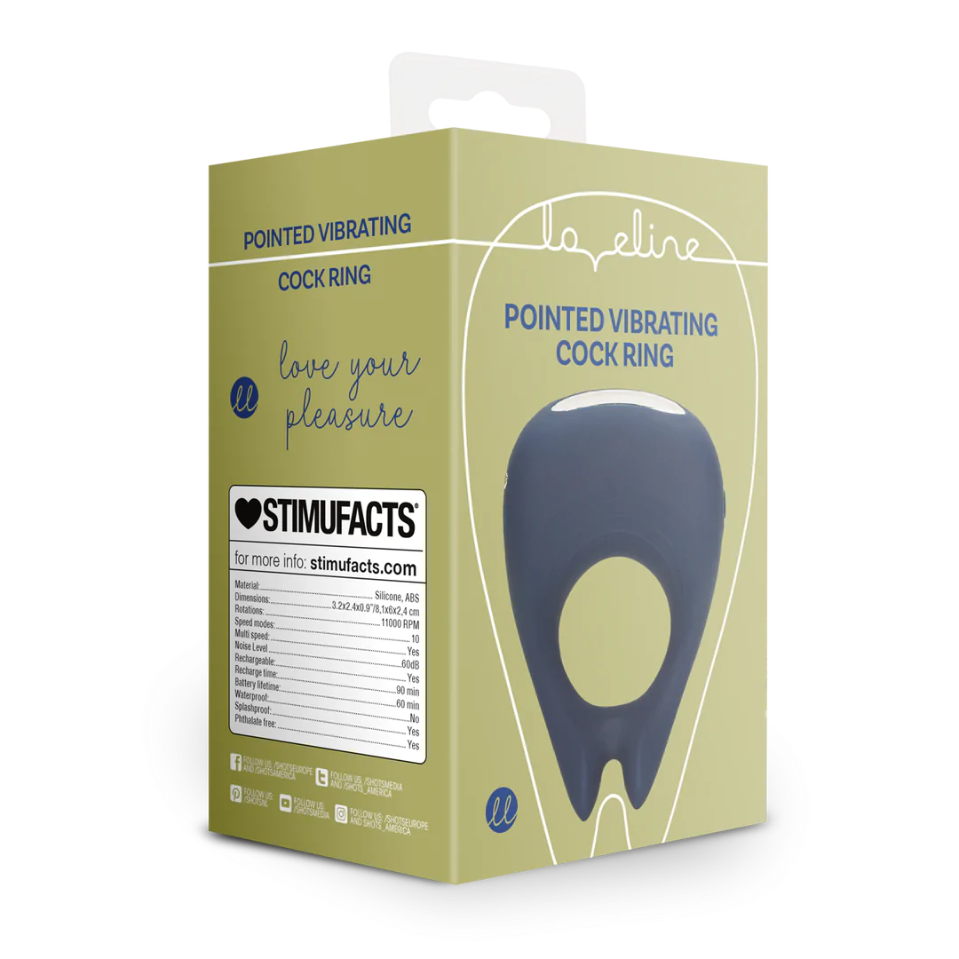 Cockring vibrador para el pene puntiagudo - Azul Baltico