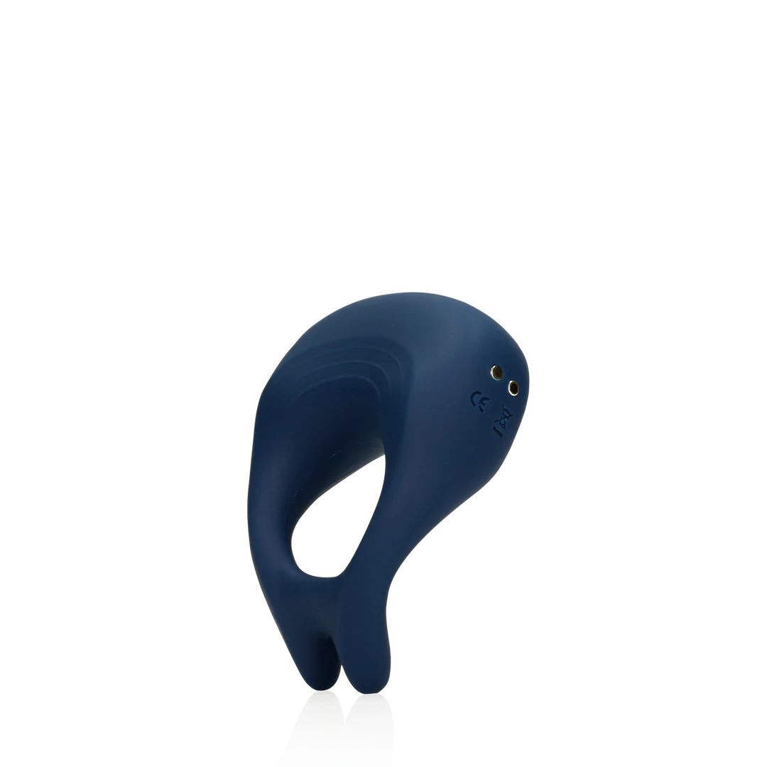 Cockring vibrador para el pene puntiagudo - Azul Baltico