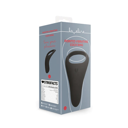 Anillo vibrador para el pene con base para los testiculos - Negro regaliz